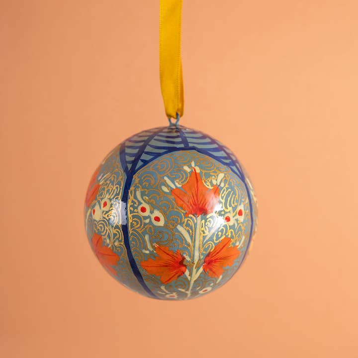 Ian Snow Ltd - Wholesale Christmas decoration - Dusty Blue Kashmiri Bauble4