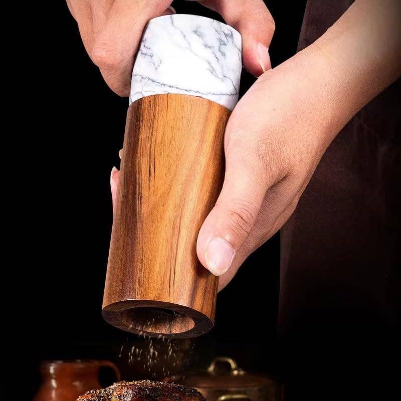 Kiyo Home - Wholesale Spice Mill - Marble & Acacia Wood Grinders4