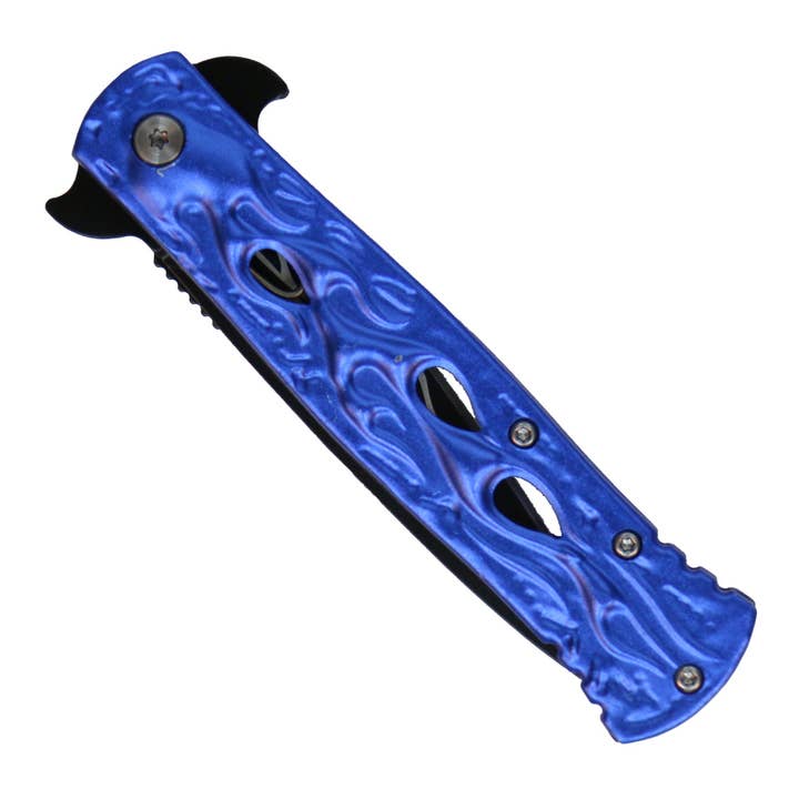 Hot Leathers – Engroshandel Lommekniv/holder – Hot Leathers Blue Flame stiletkniv KNA1171