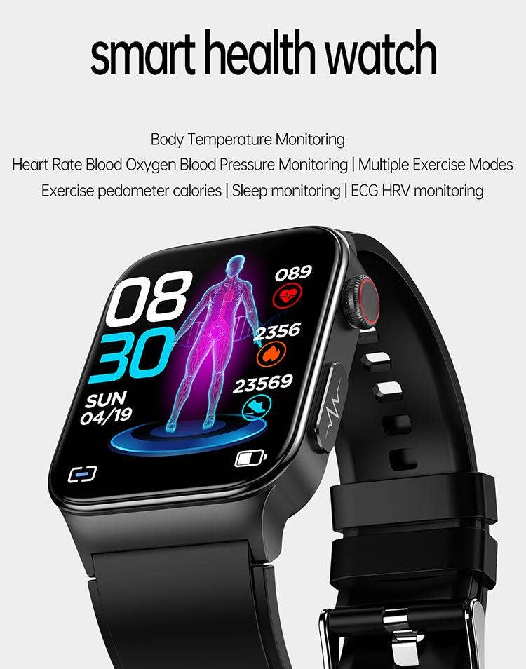 WoodWristCo - Wholesale Wrist Watch - Men's - Blood Glucose Ecg Monitoring Blood Pressure Smart Watch1