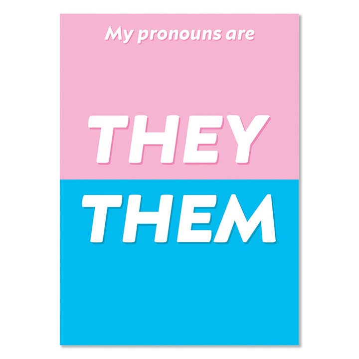 They them pronouns Postcard for wholesale by Dean Morris Cards