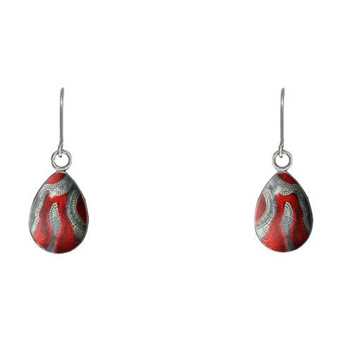DANDLE DROP FABRIANNE XS DROP RED AND SILVER EARRINGS - SD429W for wholesale on Faire0
