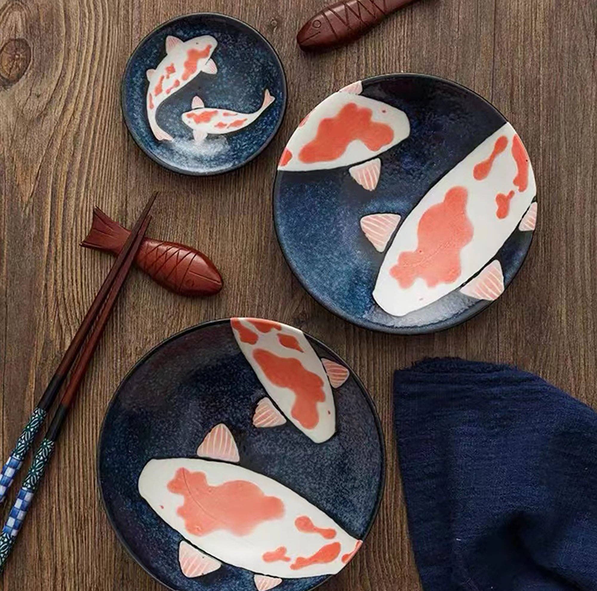 MinoCraft - Wholesale Dinner Plate - Tableware with Red Carp Pattern7