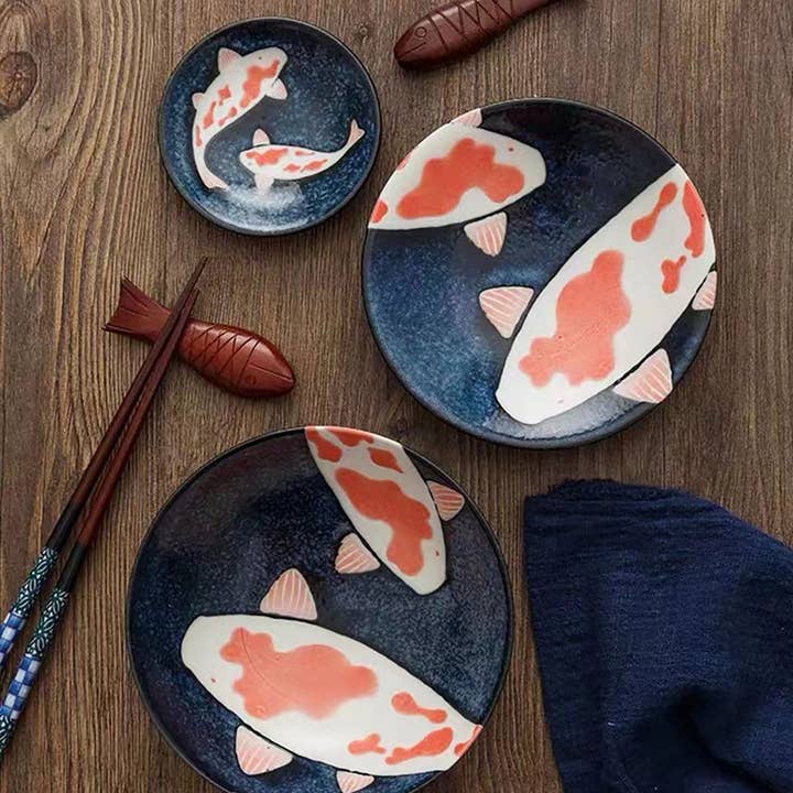 MinoCraft - Wholesale Dinner Plate - Tableware with Red Carp Pattern7
