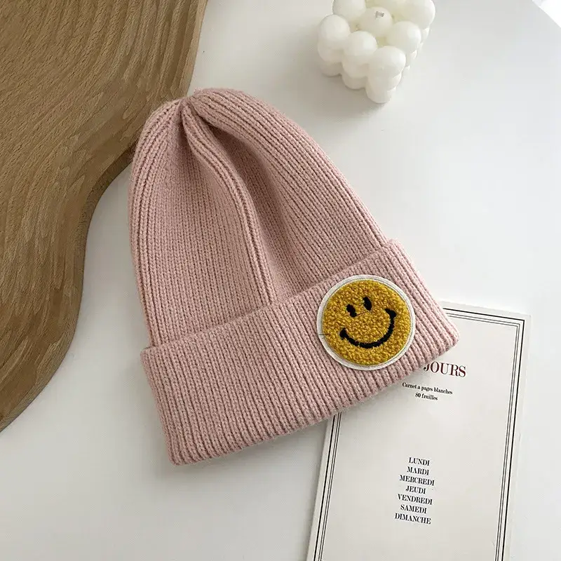 Sweet Cherry Sky - Wholesale Beanie - Women's - Smiley Face Beanie Cap Hat Assorted Colors1