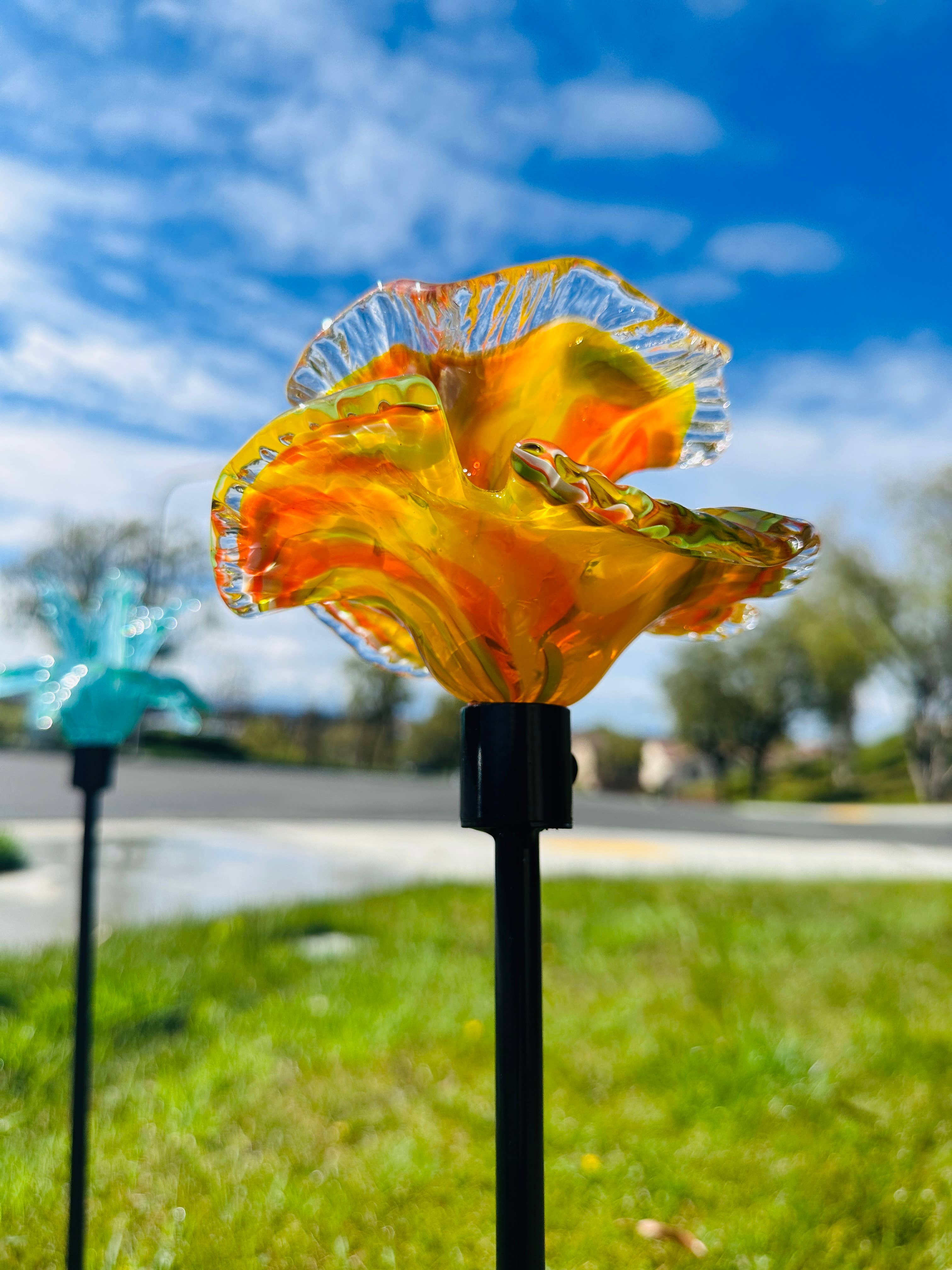 ApricotMint - Vente Piquets de jardin/pelouse - Piquet à fleurs en verre d'art, assorti, 6 couleurs, lot de 25