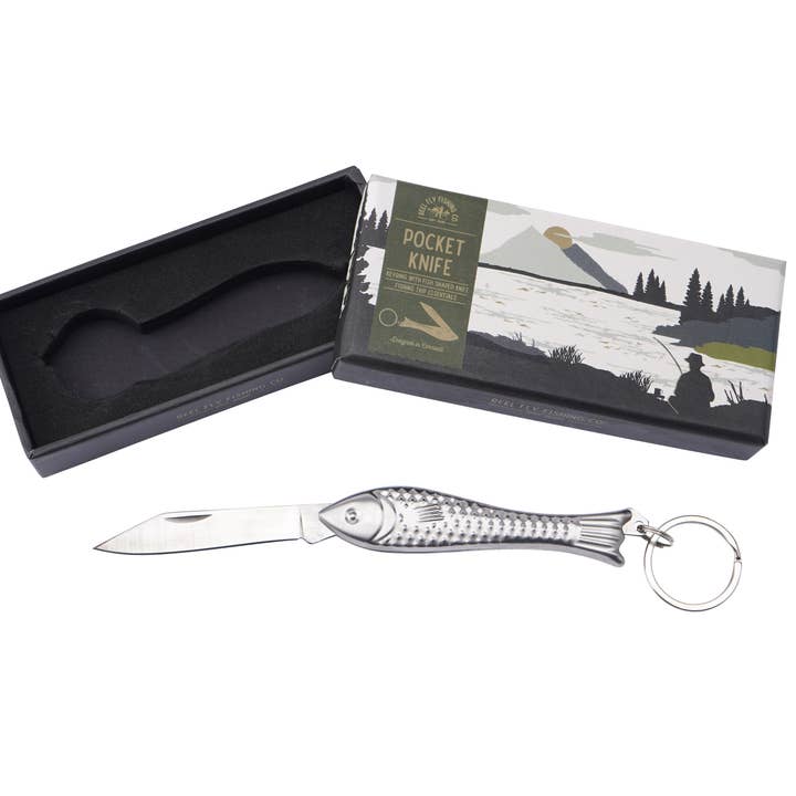 CGB Giftware – Navalha e suporte por atacado – Reel Fly Fishing Co. Canivete de peixe