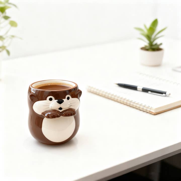 MinoCraft - Wholesale Coffee Mug - Otter-shaped ceramic Yunomi cup5