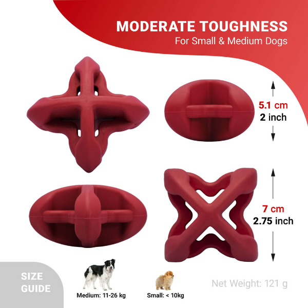 Poochie-Pets - Wholesale Pet Chew Toy - Dog - Geo-AstroRolly Natural Rubber Enrichment Dog Toy 
6