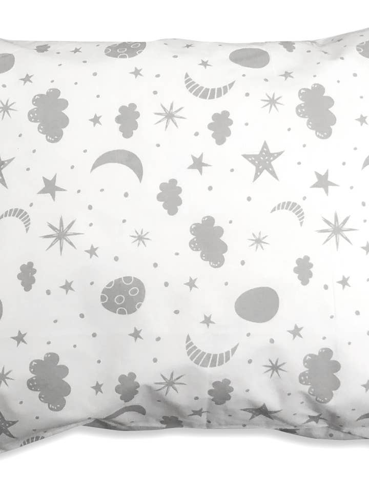 100% Cotton Grey Celestial Pillowcase - Toddler Size for wholesale by Spasilk