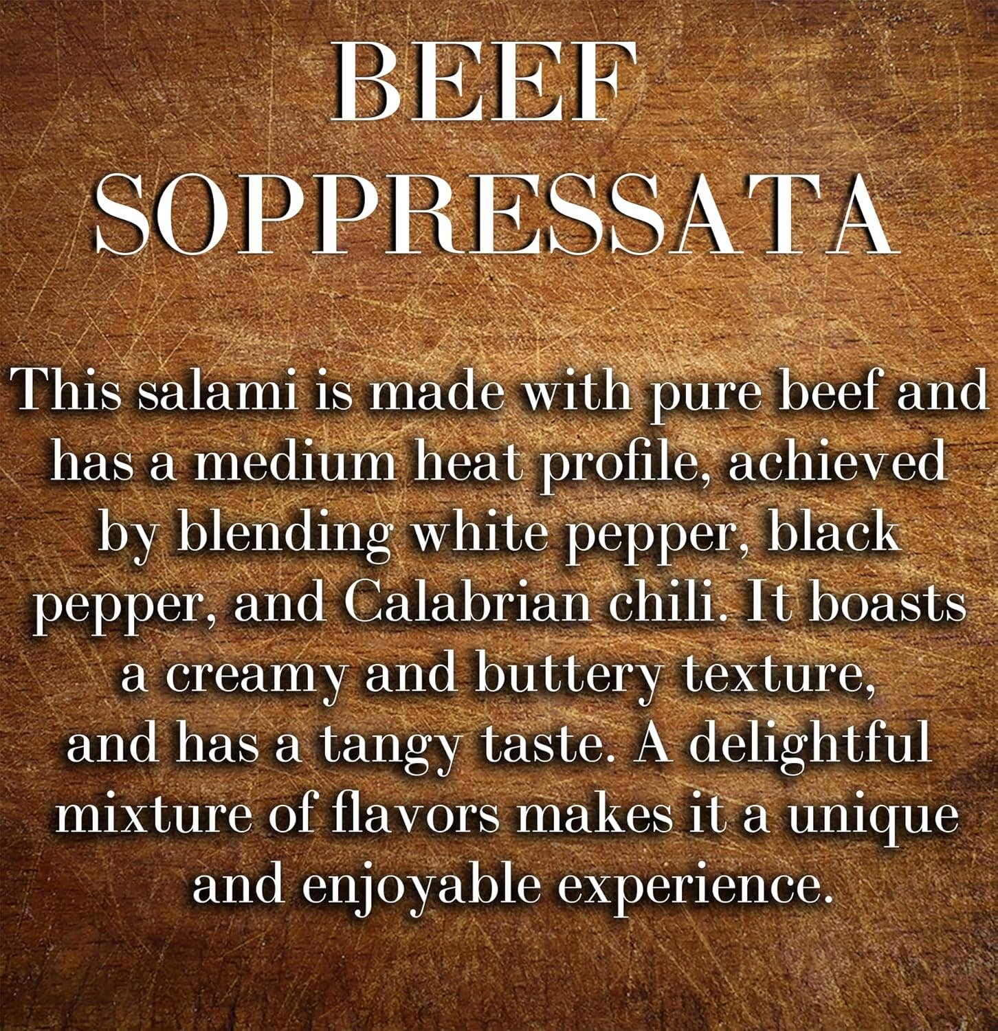 Giorgio's Naturals - Wholesale Salami - BEEF Soppressata (Spicy beef Salami) Retail Chub-All Natural6