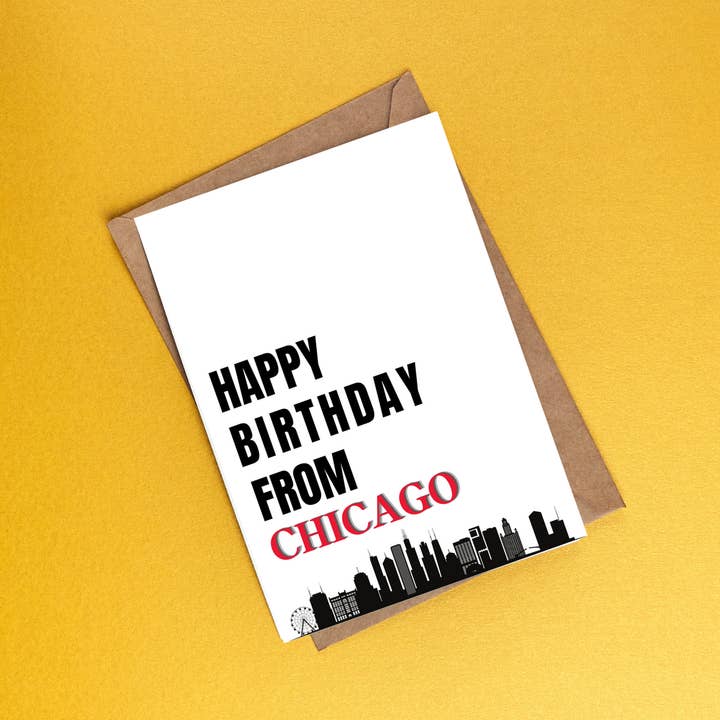 Happy Birthday From Chicago for wholesale by The Nanny Cards