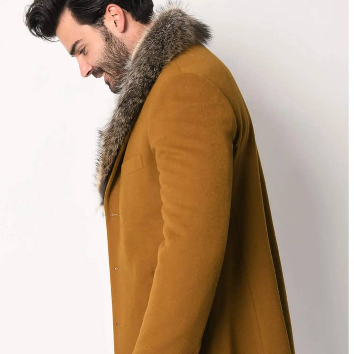 Lodevole – wholesale Kappa – Herr – Mink Krage Kappa Kamel Brun