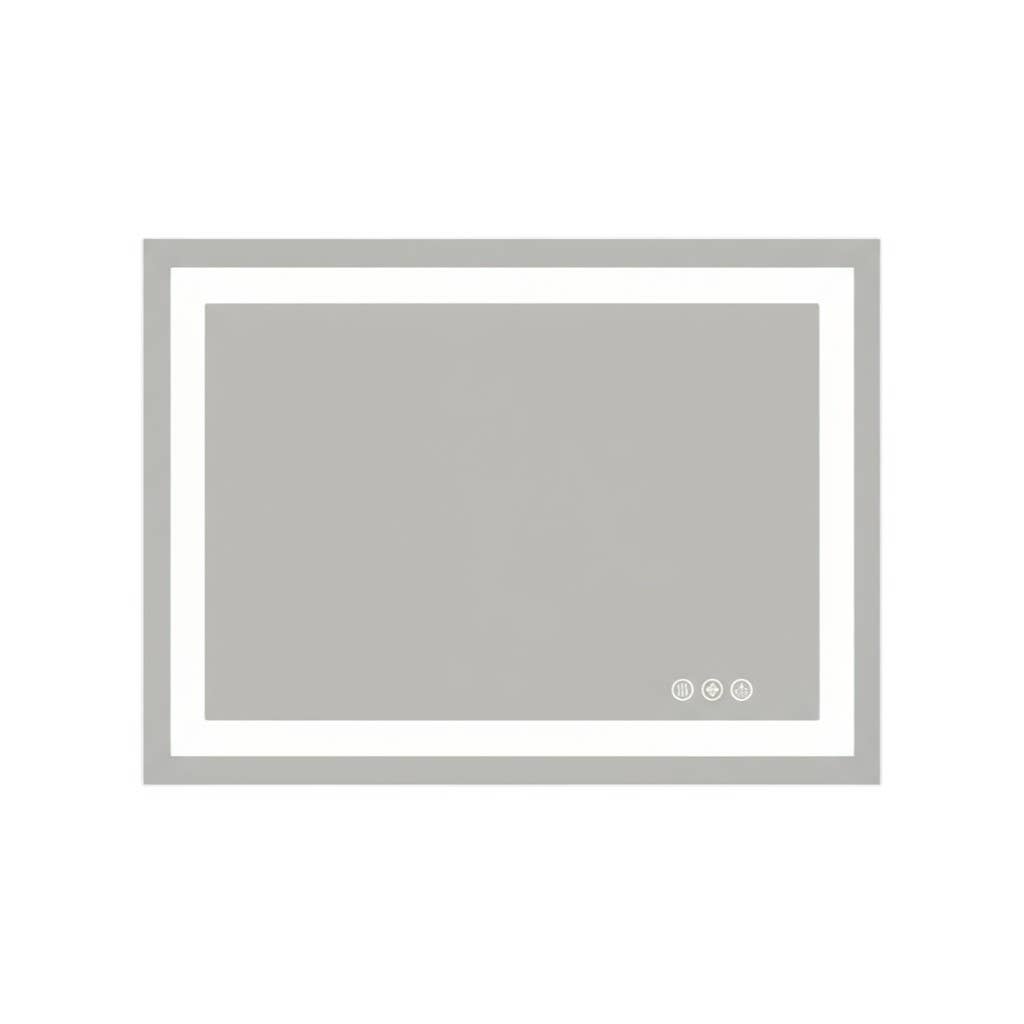 HomeRoots – wholesale Tvättställsspegel – 28" Klar belyst ramlös badrumsspegel0