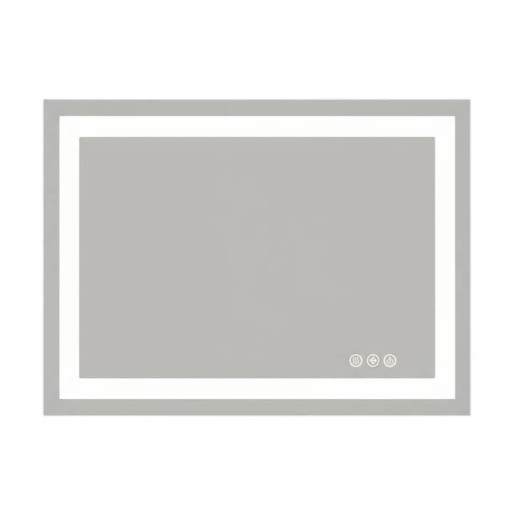 HomeRoots - Vente Miroir de courtoisie - Miroir de salle de bain sans cadre éclairé clair de 28"0