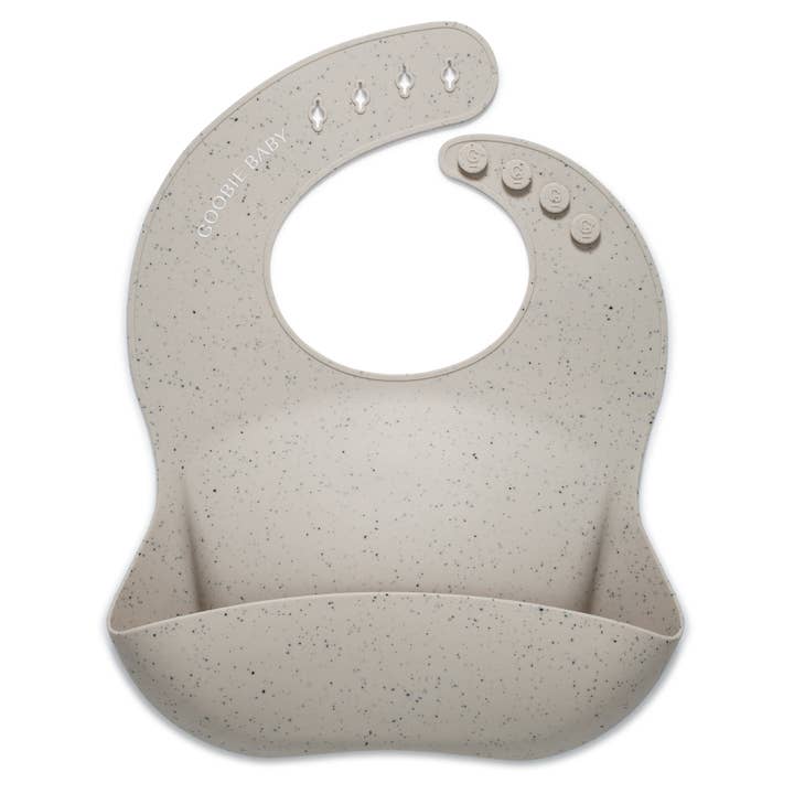 Silicone Baby Bib - Speckled Sand for wholesale by Goobie Baby