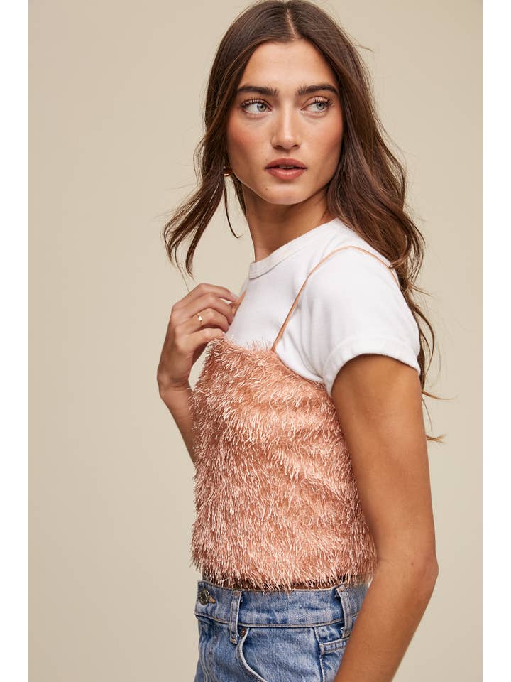 Listicle - Wholesale Camisole - Women's - Metallic Eyelash Knit Cami Top LT131537