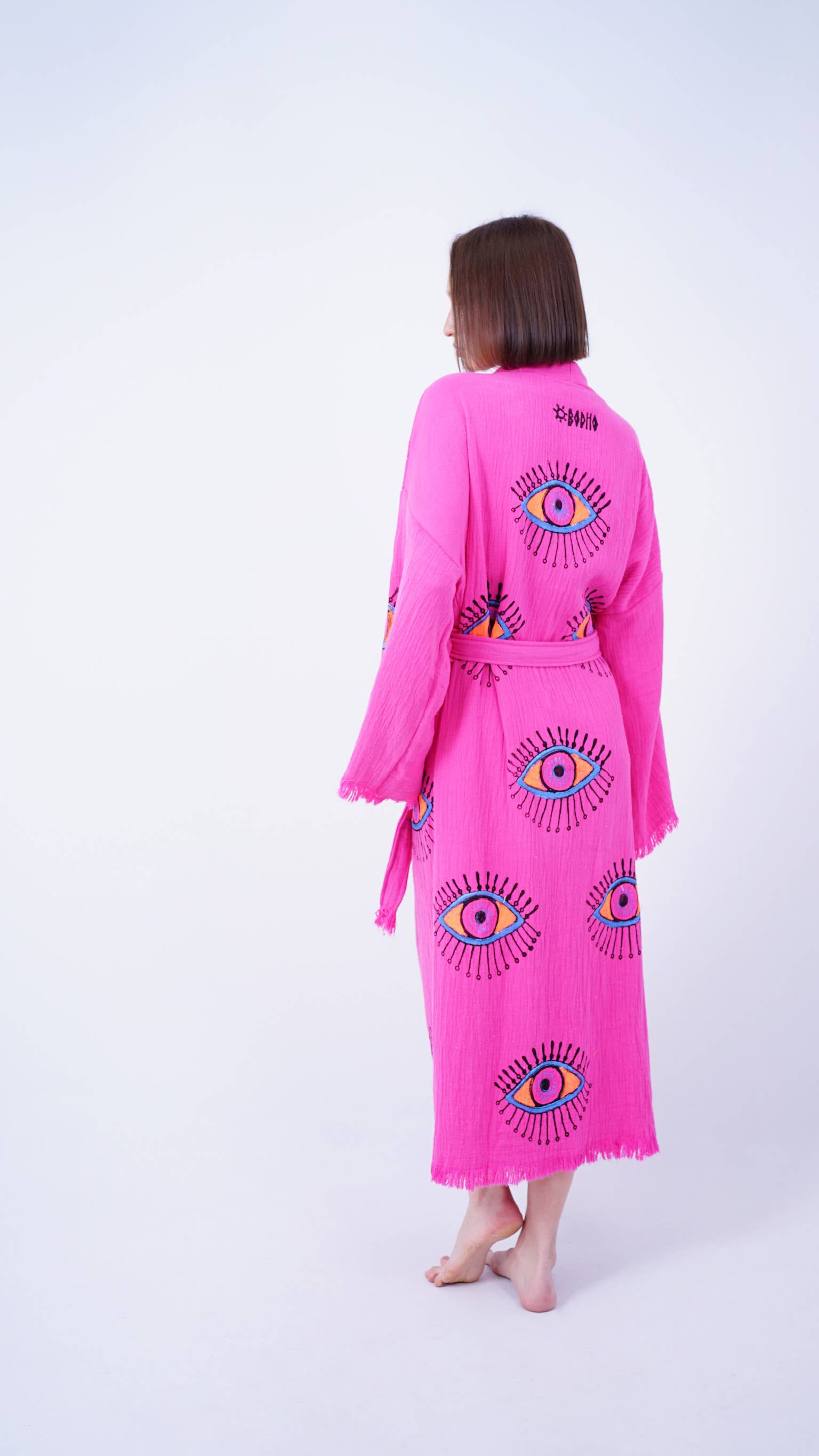 Bodho - Wholesale Kimono - Dames - Handgemaakte Boho Festival Kimono met Boze Ogen, Boho Strandkleding6