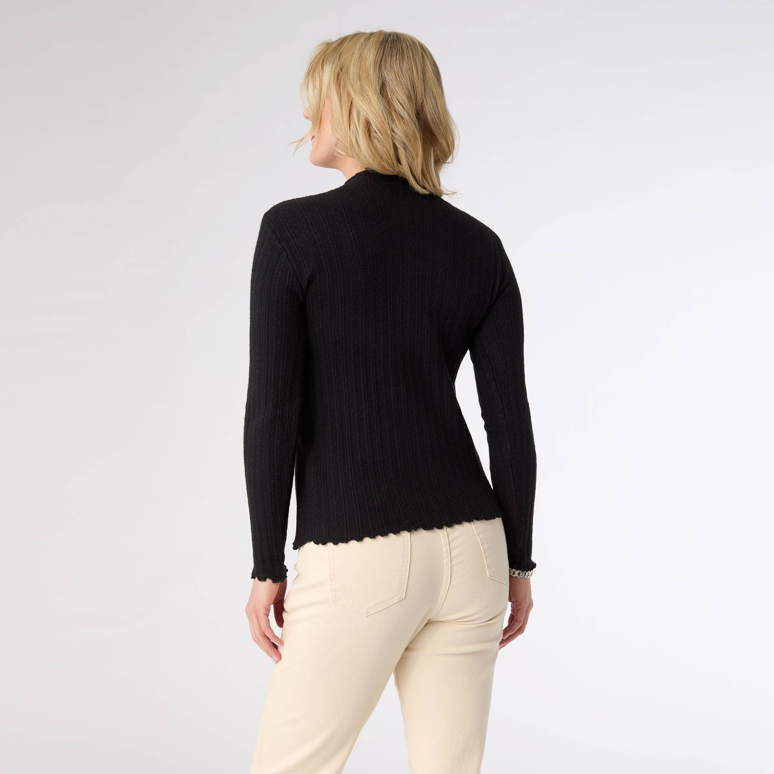 COCO + CARMEN - Wholesale Knit Sweater - Women's - Avalee Funnel Neck Cable Knit Sweater4