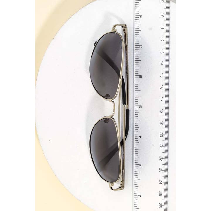 MULTI Metal Flat Top Aviator Sunglasses for wholesale on Faire