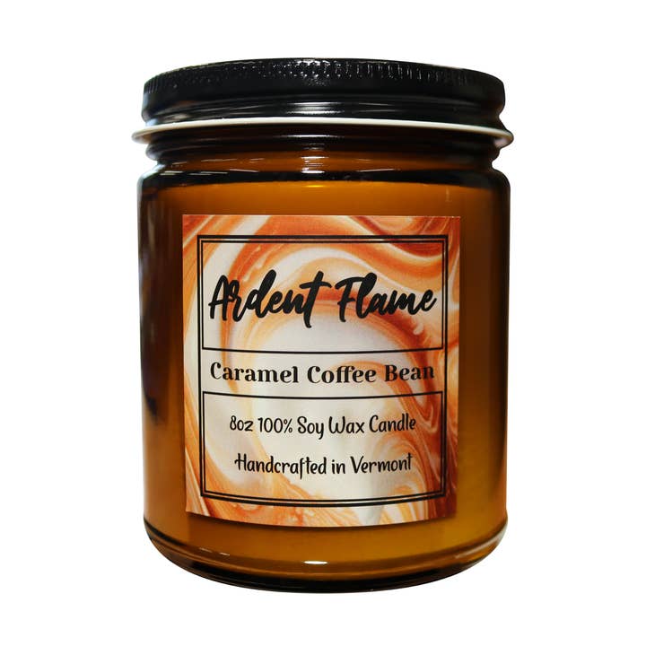 Caramel Coffee Bean 100 Percent Soy Candle Hand Poured for wholesale by Ardent Flame Candles-Vermont's Premier Candle Company
