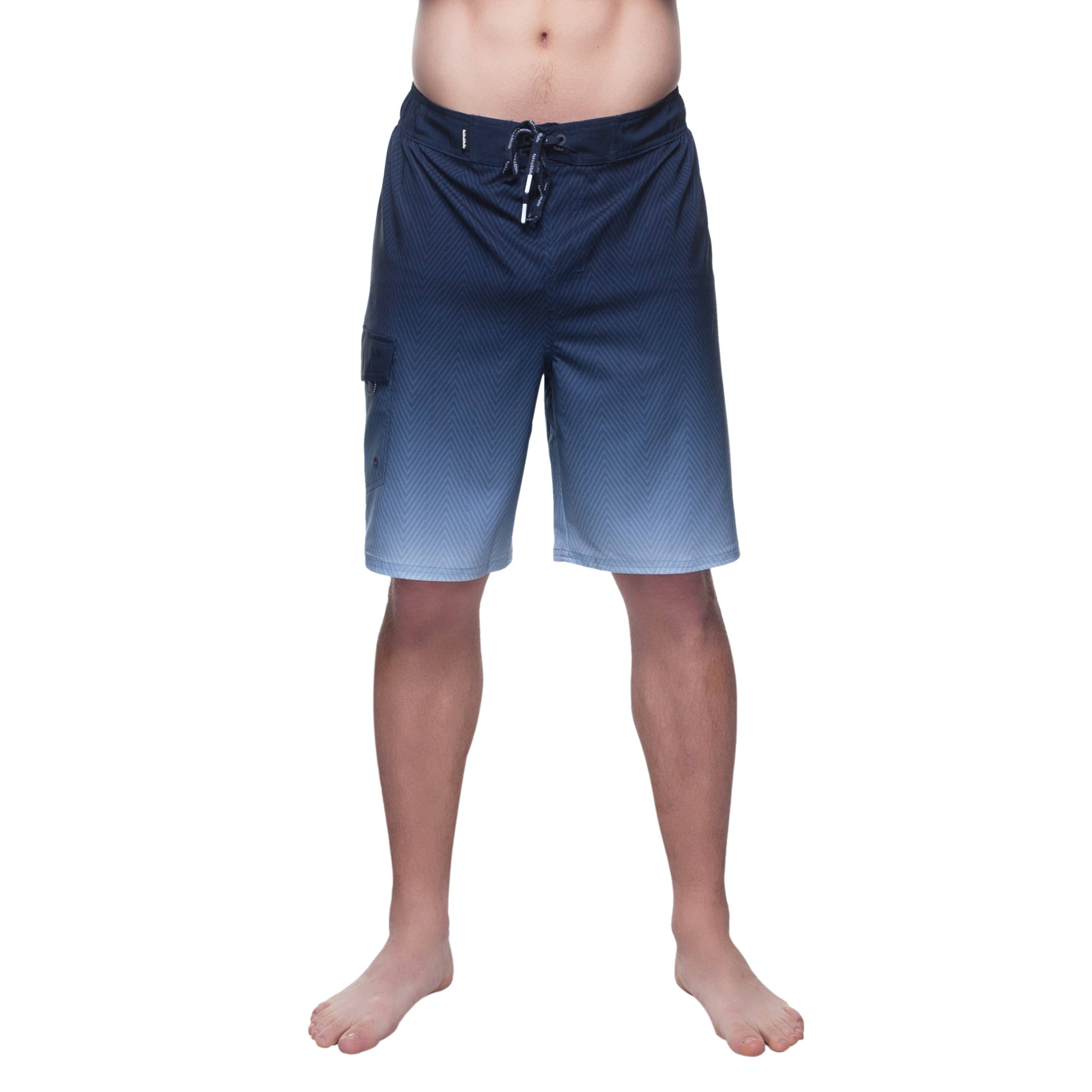 Rokka & Rolla - Wholesale Swim Shorts - Men's - Men's 9" Half Elastic Waist Board Swim Shorts Swimwear30