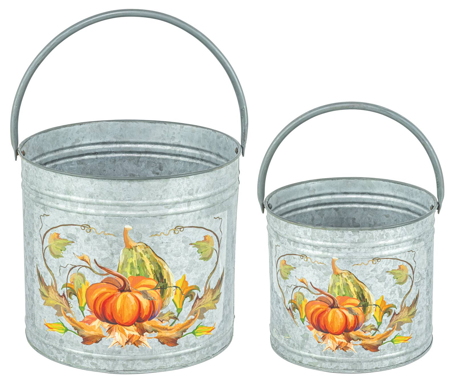 Hanna's Handiworks - Wholesale Decorative Tabletop Object - Autumn Harvest Pail Set of 2 (2 Set Minimum) $16.50 Per Set0
