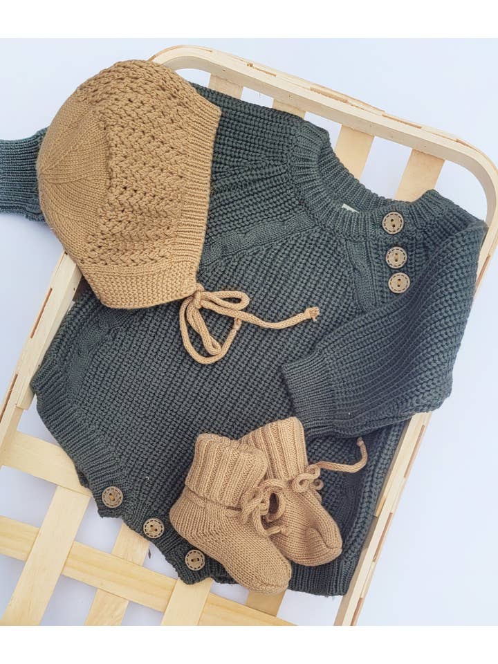 OLIVE & CRADLE – Engroshandel Bodysuit - Baby – Elliot Strikket Sweater Romper4