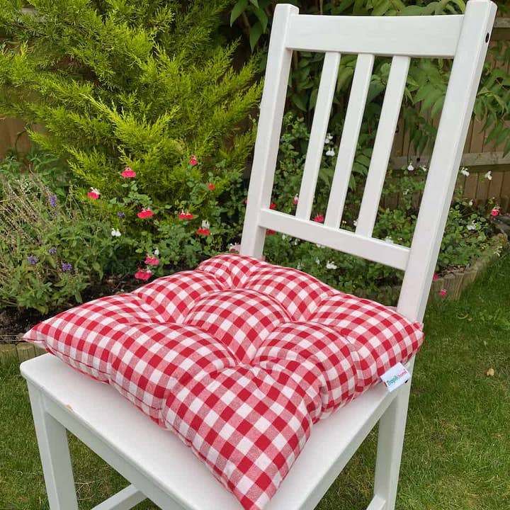 TROPIK HOME – Großhandel Stuhlkissen – Sitzpolster zum Binden für Ess-/Gartenstuhl, wasserabweisend2