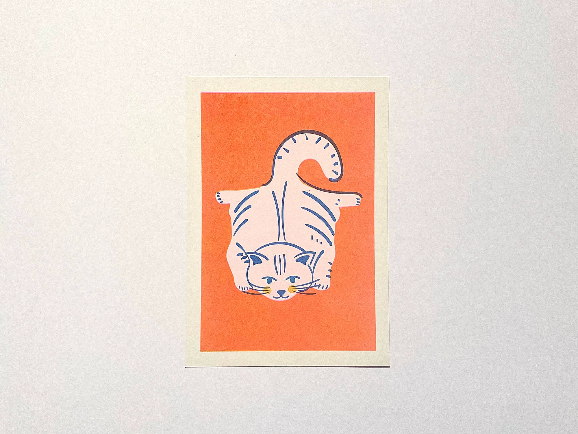 Fabric Drawer – Impressão artística por atacado – Impressão de Arte A5 Risograph Gato Plano1