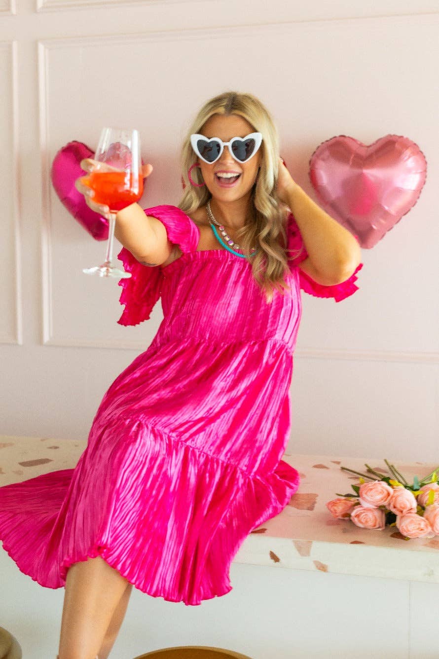 Rose Robe Versi plissée, rose en vente sur Faire6