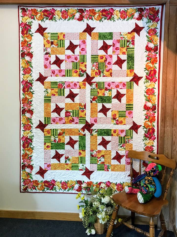 Scrappy Friends Lap Quilt Pattern for wholesale by PhoebeMoon Designs