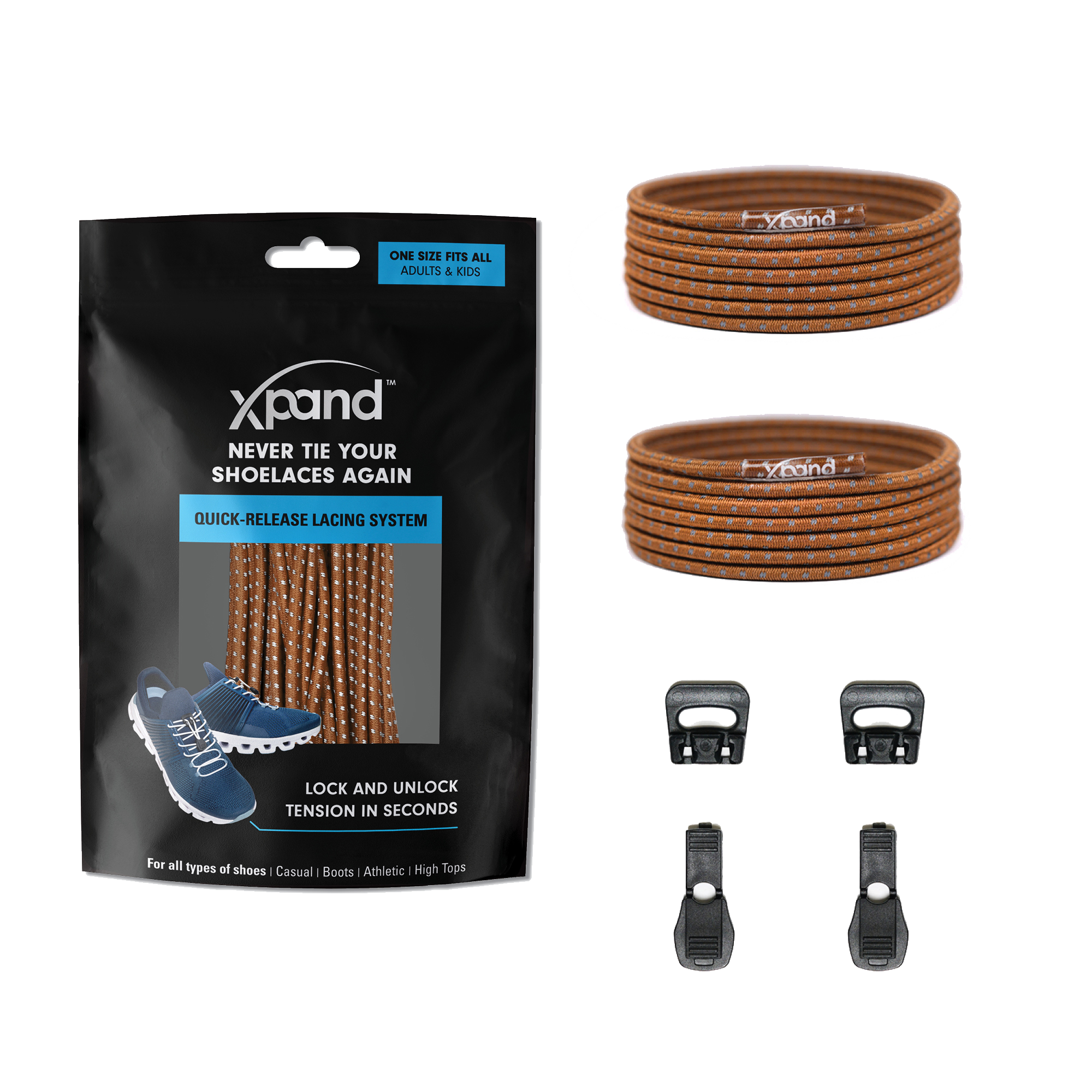 Xpand Laces - Wholesale Shoelaces - Unisex - No-Tie Elastic Round Laces | Hi-Vis Reflective | One Size12