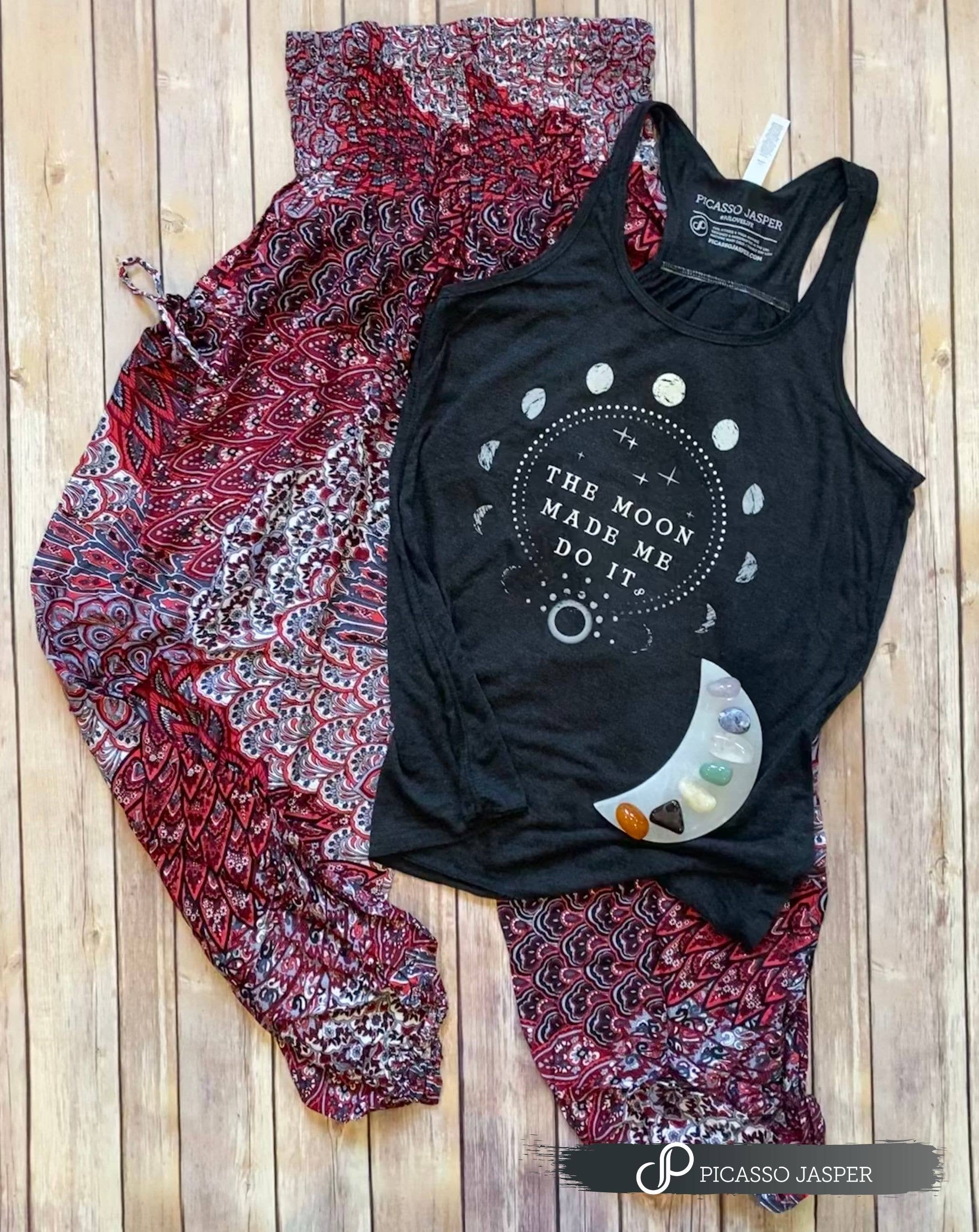 Picasso Jasper - Wholesale Tank Top - Women's - The Moon Made Me Do It, Vintage Gray, Flowy Tank3
