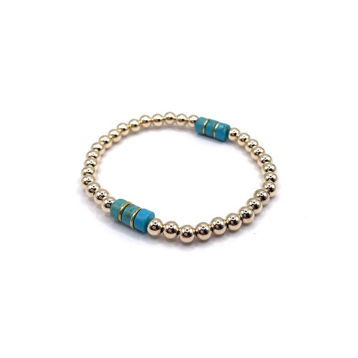 Kaylie Dawn Jewelry - Wholesale Beaded Bracelet - Gemini Handmade Gold Filled Stretchy Bracelet, Heishi Beads1