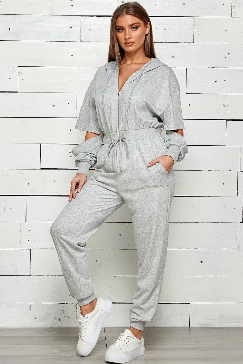 Shop Michella – Großhandel Jumpsuit – Damen – FRENCH TERRY OVERALL MIT KAPUZE UND REISSVERSCHLUSS10