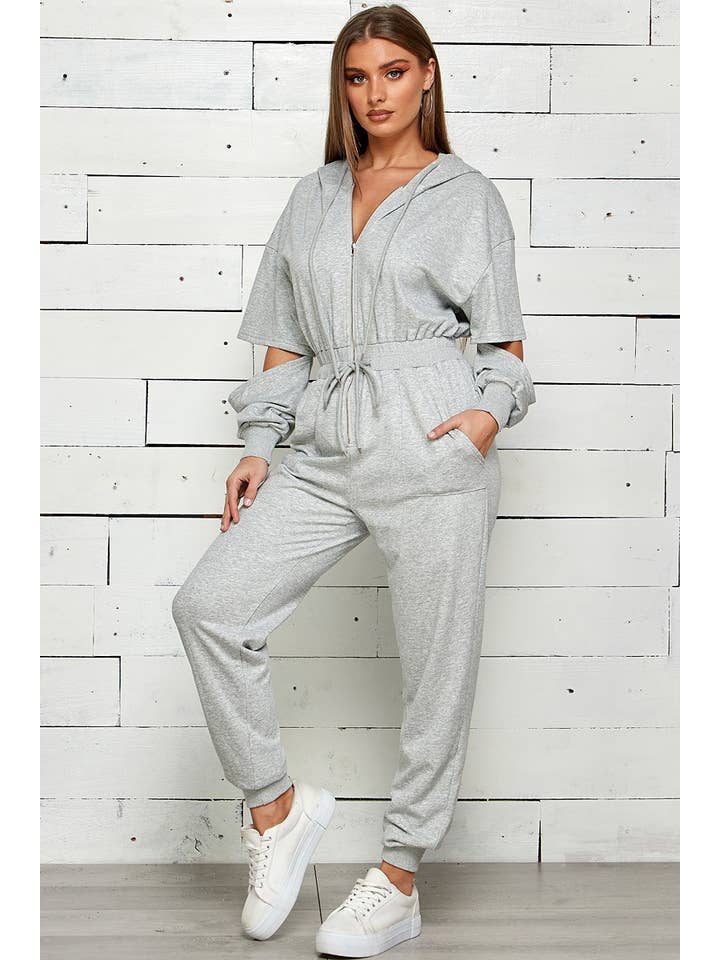 Shop Michella – Großhandel Jumpsuit – Damen – FRENCH TERRY OVERALL MIT KAPUZE UND REISSVERSCHLUSS10