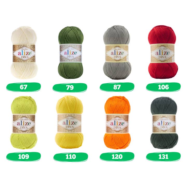 Craftsyarn - Venta al por mayor Hilos - Alize Diva | Hilo veraniego | Hilo acrílico | Hilo