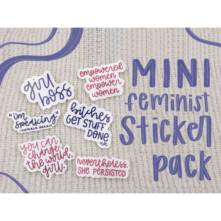 Mini pack d'autocollants féministes | Autocollants féministes pour la vente par Hudg Creations