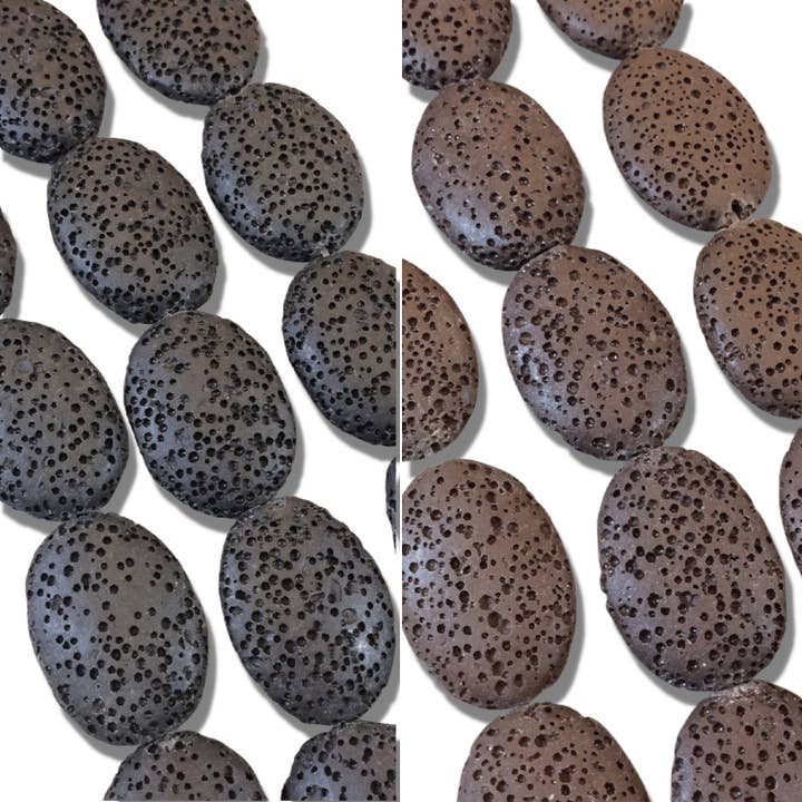 Perline ovali in lava | Gioielli con diffusore fai da te, piccolo, 20 mm x 25 mm per la vendita all'ingrosso da parte di Only Beads