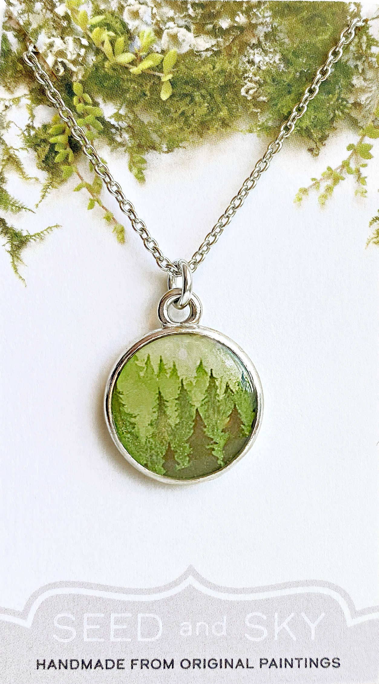Seed and Sky - Wholesale Pendant/Charm Necklace - Forest Silver Necklace2