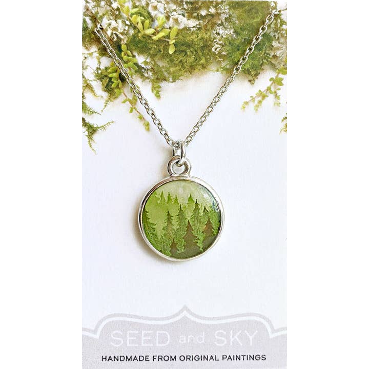 Seed and Sky - Wholesale Pendant/Charm Necklace - Forest Silver Necklace2
