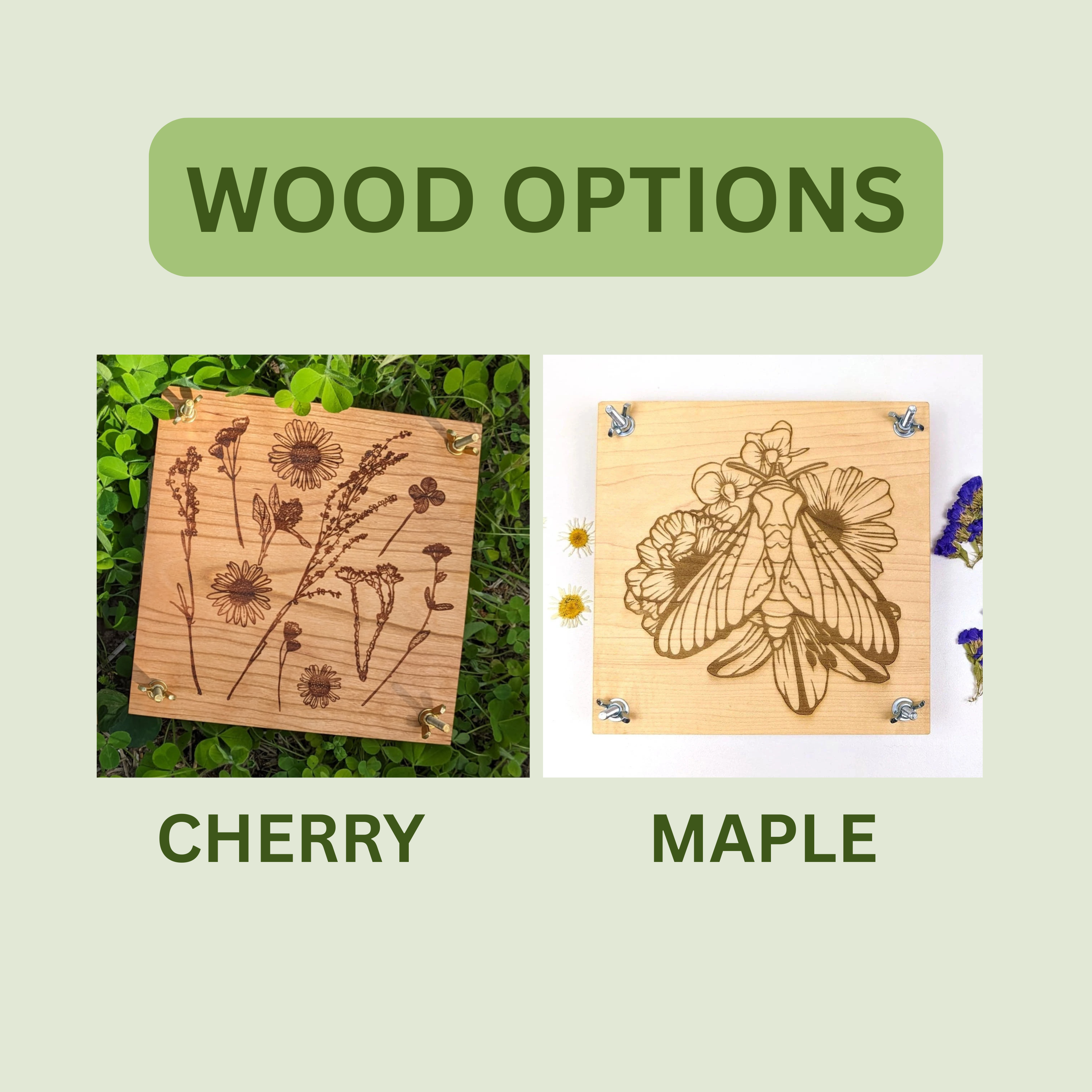 Macon Makes - Vente Kit de bricolage - Presses à fleurs miniatures en bois dur personnalisées avec logo | 4"x4"2