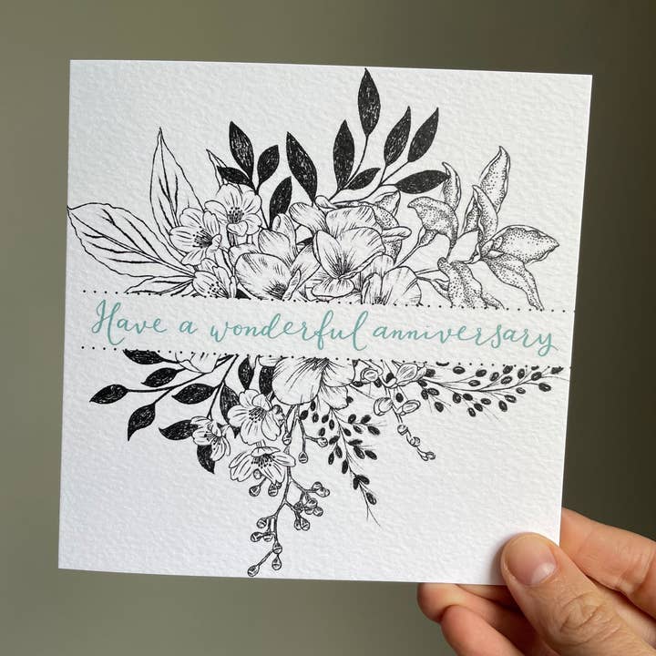 Buon anniversario meraviglioso, elegante carta strutturata, giardino per la vendita all'ingrosso da parte di And Hope Designs - Cards, Stickers & Stationery
