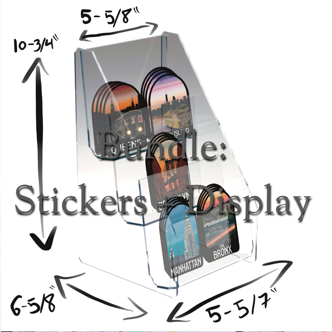 Hudson Illustration Co - About Town Co - Wholesale Retailer Display - Paper & Novelty - 5 Boroughs Sticker Pack With Display1