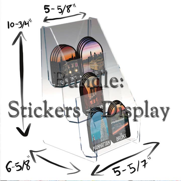Hudson Illustration Co - About Town Co - Wholesale Retailer Display - Paper & Novelty - 5 Boroughs Sticker Pack With Display1