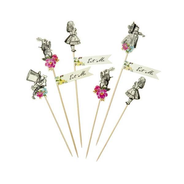 Talking Tables USA - Wholesale Cake/Cupcake Topper - Alice in Wonderland Mad Party Picks | Tea Party |3