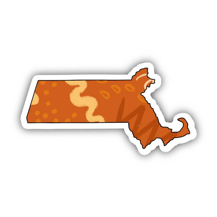Massachusetts Orange Abstract Sticker for wholesale by Big Moods
