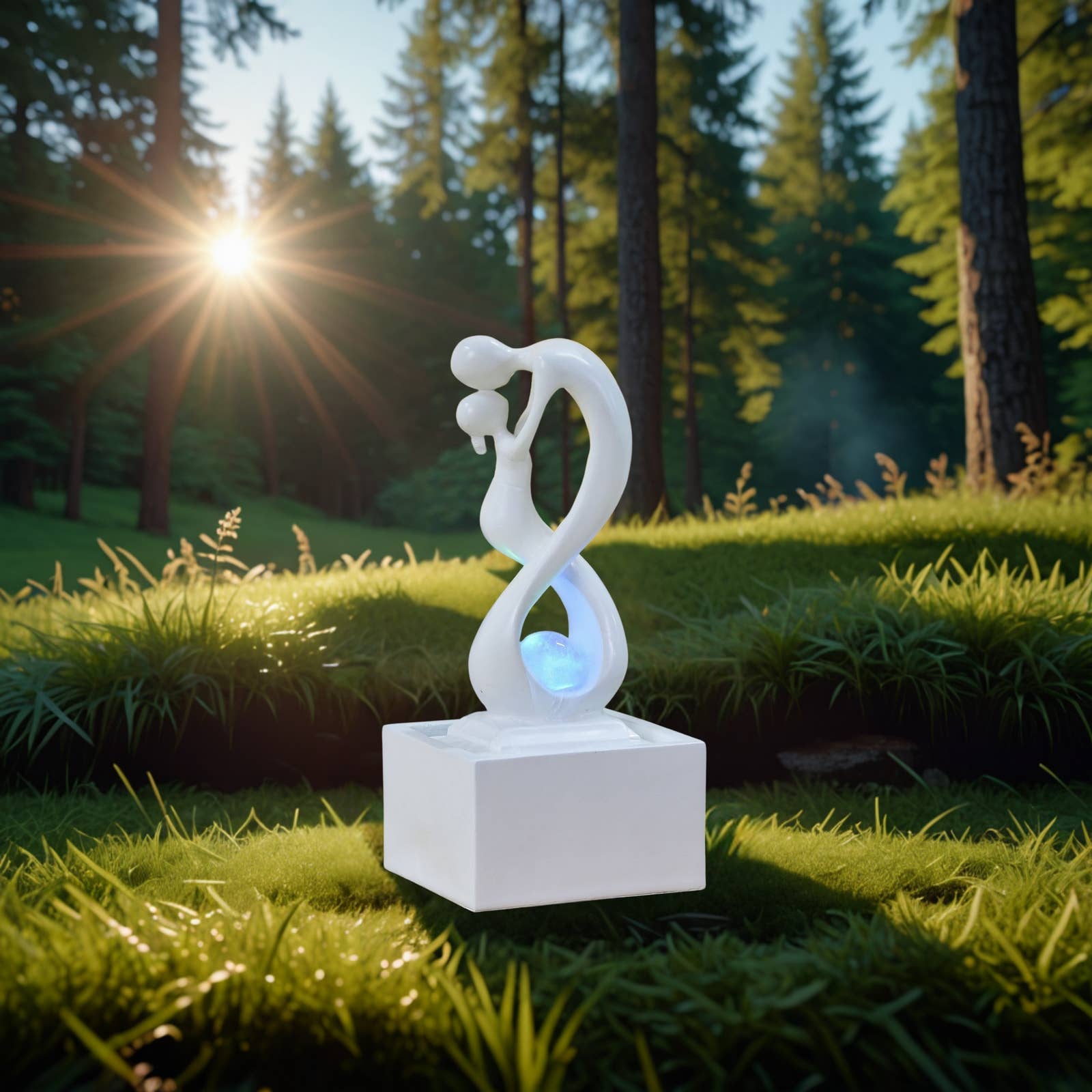 Zen'Arôme - Vente Décorations de table - Fontaine d'Intérieur Moderne Amor Blanc Idée Cadeau12