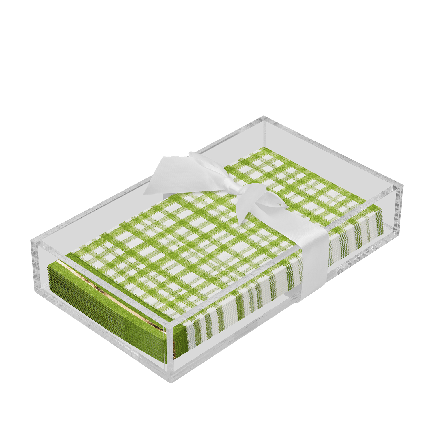 Sophistiplate - Wholesale Napkin Holder - Acrylic Napkin Tray, clear with Guest Towel - Lemon & Stem0